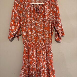 Floral Orange Dress
